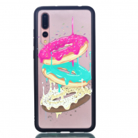 Plastový embosovaný kryt donuty pre Huawei P20 Pro - transparentný