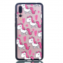 Plastový embosovaný kryt jednorožce pre Huawei P20 Pro - transparentný