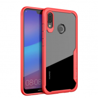Ipaky číry kryt s rámčekom pre Huawei P20 Lite - červený