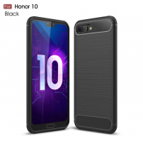 Ochranný plastový kryt s brúsenou textúrou pre Honor 10 - čierny