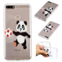 Plastový kryt panda pre Huawei Y7 Prime (2018) - transparentný