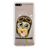 Plastový kryt sova pre Huawei Y7 Prime (2018) - transparentný