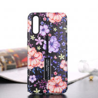 Plastový kryt s pútkom kvetiny pre Huawei P20 Pro - čierny