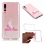 Plastový kryt králik a kvetiny pre Huawei P20 Pro - transparentný