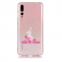 Plastový kryt králik a kvetiny pre Huawei P20 Pro - transparentný