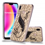 Kryt s diamantovou 3D textúrou Pierko a nápis pre Huawei P20 Lite - transparentný
