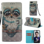 Flipové puzdro sova pre Honor 10 - sivé