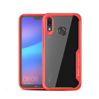 Ipaky číry kryt s rámčekom pre Huawei Nova 3 - červený
