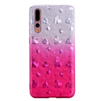 Plastový kryt srdiečka pre Huawei P20 Pro - ružový