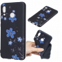 Plastový kryt modré kvetiny pre Huawei Nova 3i - čierny