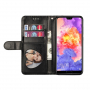 Peňaženkové trblietavé puzdro pre Huawei P20 Pro - čierne