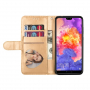 Peňaženkové trblietavé puzdro pre Huawei P20 Pro - zlaté