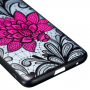 Plastový kryt veľká kvetina s čipkou pre Huawei Mate 20 Pro - čierny