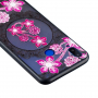 Plastový embosovaný kryt ružové kvetiny pre Huawei Nova 3i - transparentný