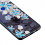 Plastový embosovaný kryt modré kvetiny pre Huawei Nova 3i - transparentný
