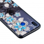 Plastový embosovaný kryt modré kvetiny pre Huawei Nova 3i - transparentný