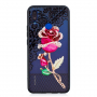 Plastový embosovaný kryt ruže pre Huawei Nova 3i - transparentný