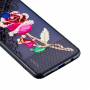 Plastový embosovaný kryt ruže pre Huawei Nova 3i - transparentný