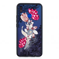 Plastový embosovaný kryt ružová kvetina pre Huawei Nova 3i - transparentný