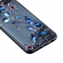 Plastový embosovaný kryt kvetina a motýľ pre Honor 10 - transparentný