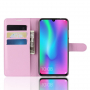 Flipové puzdro s textúrou kože pre Honor 10 Lite / Huawei P Smart (2019) - ružové