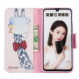 Flipové puzdro žirafa pre Huawei P Smart (2019) / Honor 10 Lite - staroružové