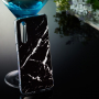 Plastový kryt mramor pre Huawei P30 - čierny