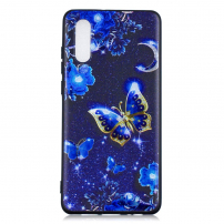 Plastový kryt motýľ pre Huawei P30 - modrý