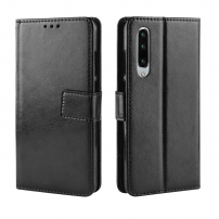 Peňaženkové puzdro z koženky pre Huawei P30 - čierne