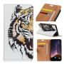 Flipové puzdro zúrivý tiger pre Huawei Y7 (2019) - biele