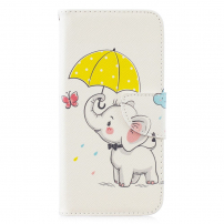 Flipové puzdro slon s dáždnikom pre Huawei P30 Lite - biele