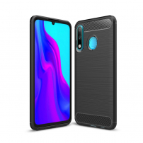 Plastový kryt s brúsenou textúrou pre Huawei P30 Lite - čierny