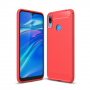 Plastový kryt s brúsenou textúrou pre Huawei Y7 (2019) - červený