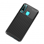 Plastový kryt s textúrou karbónu pre Huawei P30 Lite - čierny