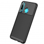 Plastový kryt s textúrou karbónu pre Huawei P30 Lite - čierny