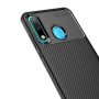 Plastový kryt s textúrou karbónu pre Huawei P30 Lite - čierny