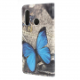 Flipové puzdro modrý motýľ pre Huawei P30 Lite - sivé