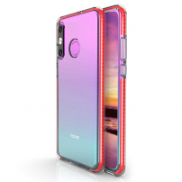 Nárazuvzdorný číry kryt s rámčekom pre Huawei P30 Lite - červený