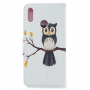 Flipové puzdro sova pre Huawei Y7 (2019) - biele
