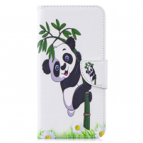 Flipové puzdro panda pre Huawei Y7 (2019) - biele