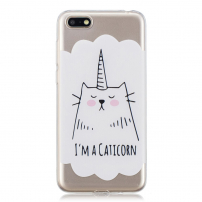 Plastový kryt caticorn pre Huawei Y5 (2018) - biely
