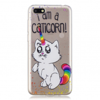Plastový kryt caticorn pre Huawei Y5 (2018) - transparentný