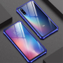 Kryt s kovovým rámčekom a tvrdeným sklom pre Xiaomi Mi 9 - modrý