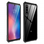 Kryt s kovovým rámčekom a tvrdeným sklom pre Xiaomi Mi 9 - čierny