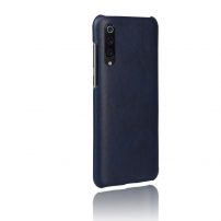 Ochranný kryt s koženkovým povrchom pre Xiaomi Mi 9 - modrý