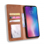 Flipové koženkové puzdro vintage pre Xiaomi Mi 9 - hnedé