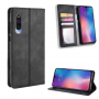 Flipové koženkové puzdro vintage pre Xiaomi Mi 9 - čierne