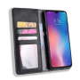 Flipové koženkové puzdro vintage pre Xiaomi Mi 9 - čierne