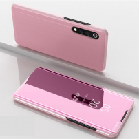 Zrkadlové flipové puzdro pre Xiaomi Mi 9 - ružovo-zlaté