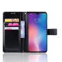 Peňaženkové koženkové puzdro pre Xiaomi Mi 9 - čierne